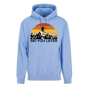 Ski You Later Skiing Retro Sunset Mountain Unisex Surf Hoodie