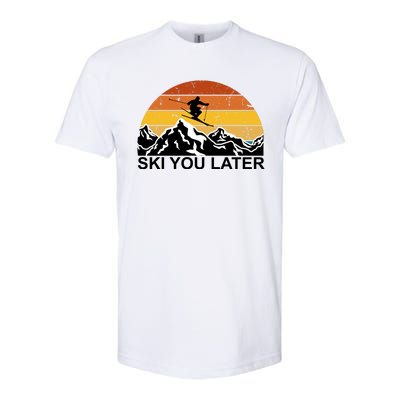 Ski You Later Skiing Retro Sunset Mountain Softstyle CVC T-Shirt