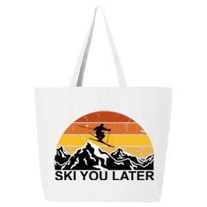 Ski You Later Skiing Retro Sunset Mountain 25L Jumbo Tote