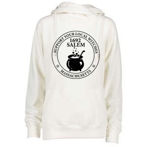 Support Your Local Witches The 1692 Witch Trials Of Salem Funny Gift Womens Funnel Neck Pullover Hood