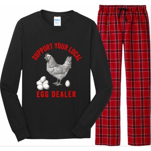 Support Your Local Egg Dealers Chicken Egg Lover Long Sleeve Pajama Set