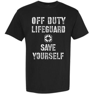 Save Yourself Lifeguard Swimming Pool Guard Off Duty Red Garment-Dyed Heavyweight T-Shirt