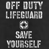 Save Yourself Lifeguard Swimming Pool Guard Off Duty Red 7 Panel Mesh Trucker Snapback Hat