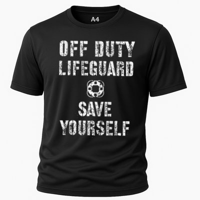 Save Yourself Lifeguard Swimming Pool Guard Off Duty Red Performance Shirt