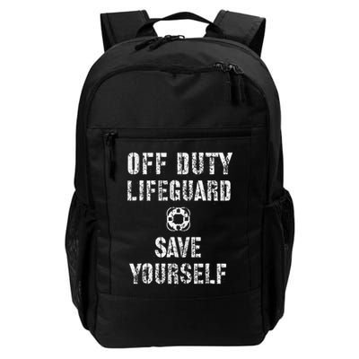Save Yourself Lifeguard Swimming Pool Guard Off Duty Red Backpack