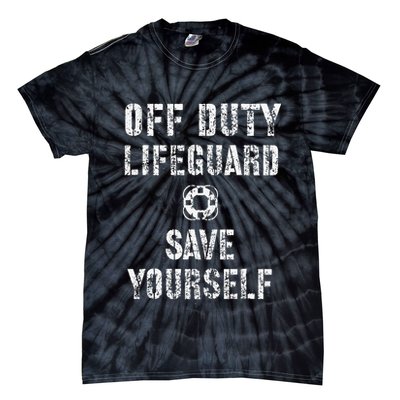 Save Yourself Lifeguard Swimming Pool Guard Off Duty Red Tie-Dye T-Shirt