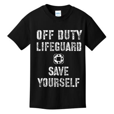 Save Yourself Lifeguard Swimming Pool Guard Off Duty Red Kids T-Shirt