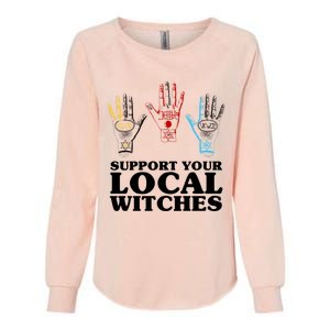 Support Your Local Witches (With Hand Illustration) Gift Womens California Wash Sweatshirt