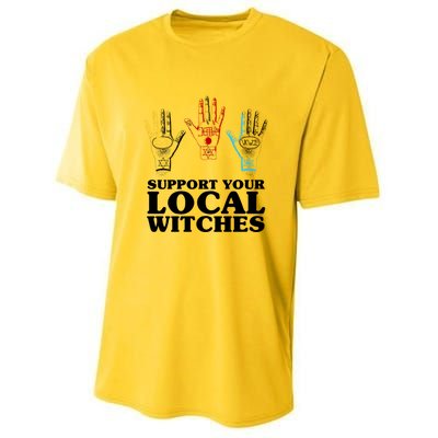 Support Your Local Witches (With Hand Illustration) Gift Youth Performance Sprint T-Shirt