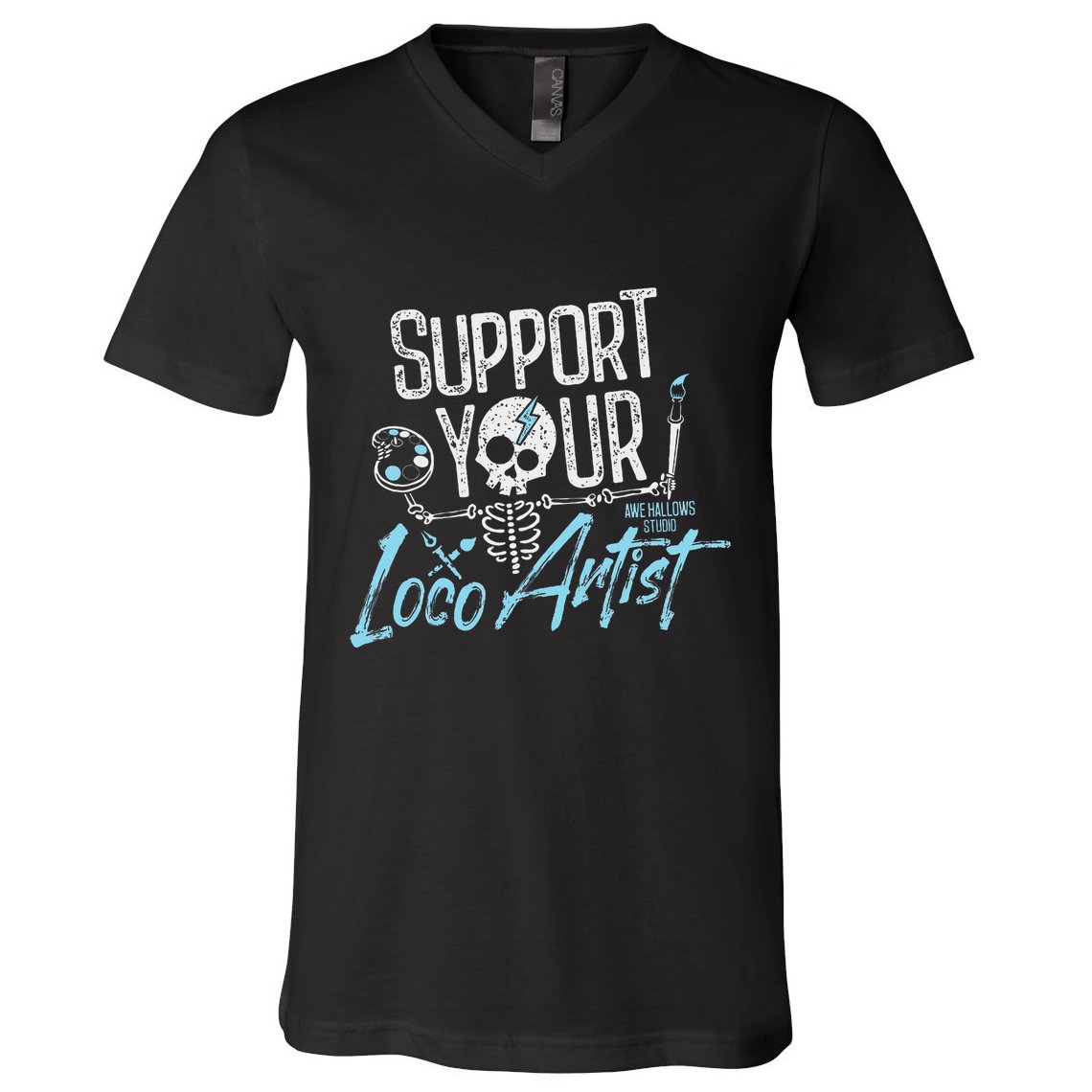 Support Your Loco Artist Creative Design V-Neck T-Shirt