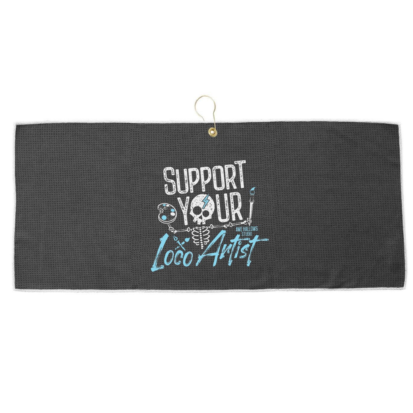 Support Your Loco Artist Creative Design Large Microfiber Waffle Golf Towel