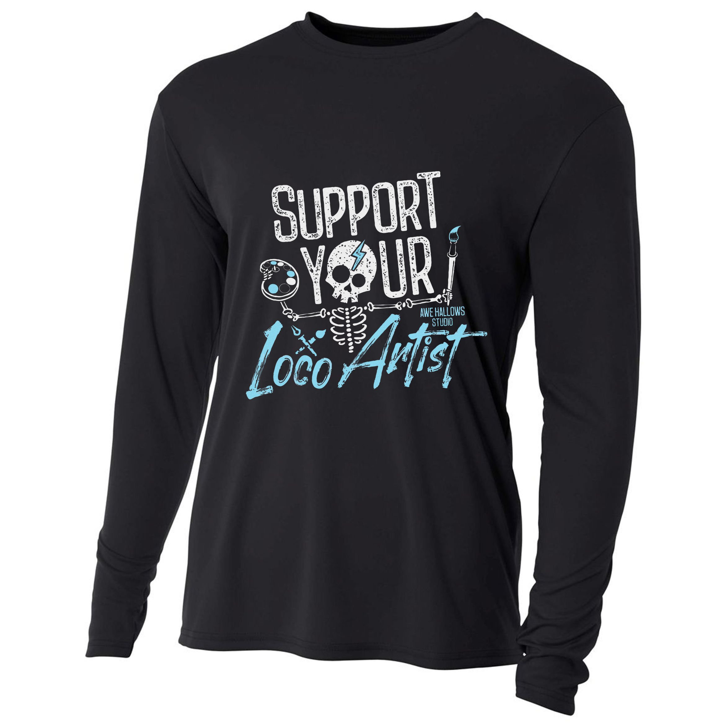 Support Your Loco Artist Creative Design Cooling Performance Long Sleeve Crew