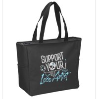 Support Your Loco Artist Creative Design Zip Tote Bag