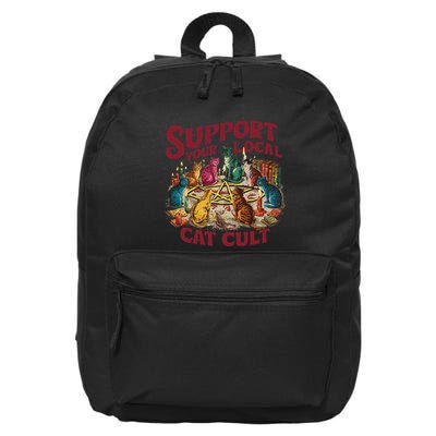 Support Your Local Cat Cult Retro Occult 16 in Basic Backpack