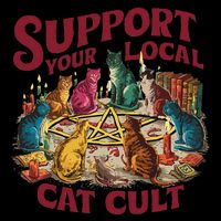 Support Your Local Cat Cult Retro Occult 16 in Basic Backpack