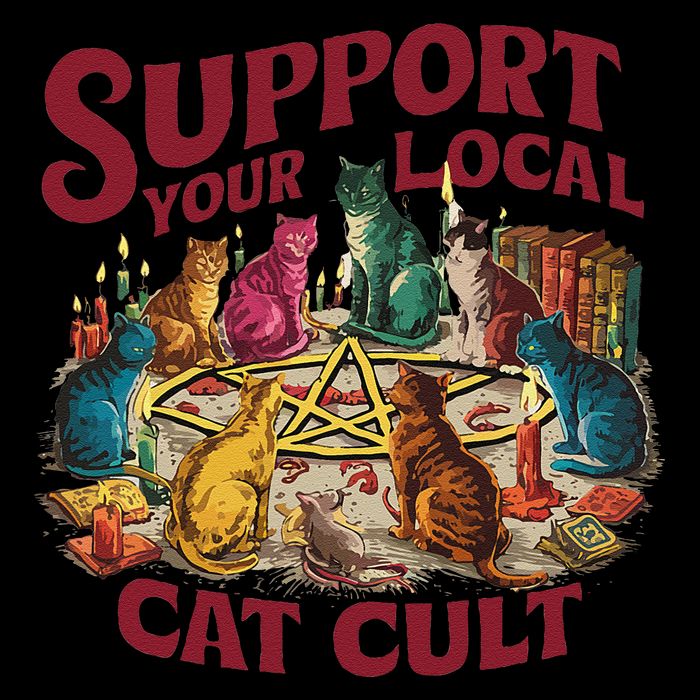 Support Your Local Cat Cult Retro Occult 16 in Basic Backpack