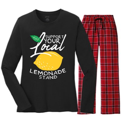 Support Your Local Lemonade Stand Women's Long Sleeve Flannel Pajama Set 