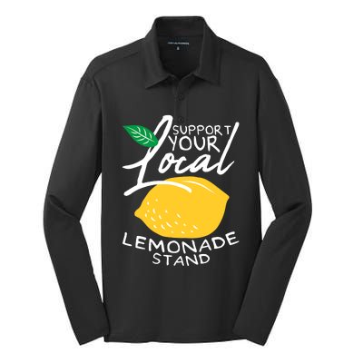 Support Your Local Lemonade Stand Silk Touch Performance Long Sleeve Polo