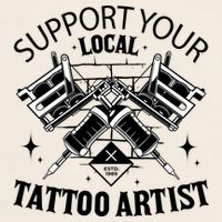 Support Your Local Tattoo Artist Garment-Dyed Women's Muscle Tee