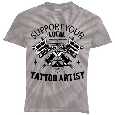 Support Your Local Tattoo Artist Kids Tie-Dye T-Shirt