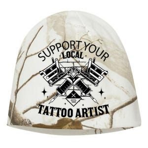 Support Your Local Tattoo Artist Kati - Camo Knit Beanie