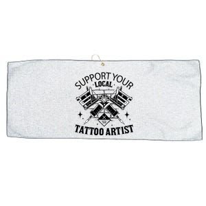 Support Your Local Tattoo Artist Large Microfiber Waffle Golf Towel