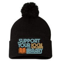 Support Your Local Library Pom Pom 12in Knit Beanie