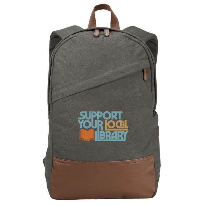 Support Your Local Library Cotton Canvas Backpack