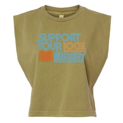 Support Your Local Library Garment-Dyed Women's Muscle Tee