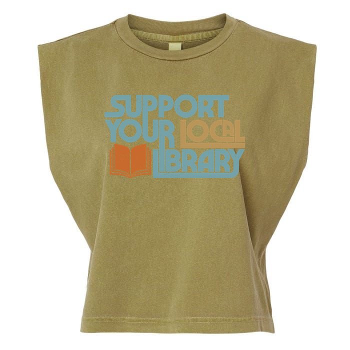 Support Your Local Library Garment-Dyed Women's Muscle Tee