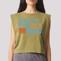 Support Your Local Library Garment-Dyed Women's Muscle Tee
