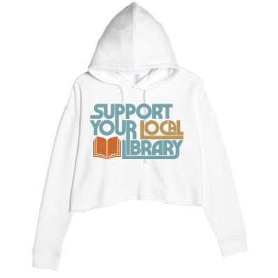 Support Your Local Library Crop Fleece Hoodie
