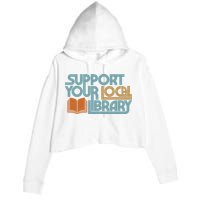 Support Your Local Library Crop Fleece Hoodie
