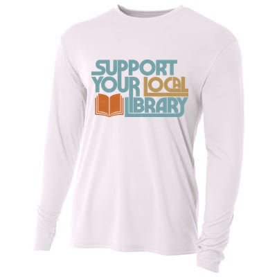 Support Your Local Library Cooling Performance Long Sleeve Crew