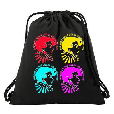 Support your local drag queens 1st Amendment Free Speech Drawstring Bag