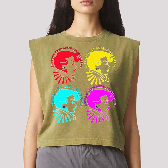 Support your local drag queens 1st Amendment Free Speech Garment-Dyed Women's Muscle Tee