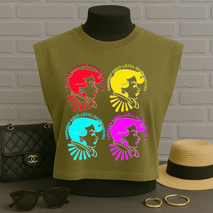 Support your local drag queens 1st Amendment Free Speech Garment-Dyed Women's Muscle Tee
