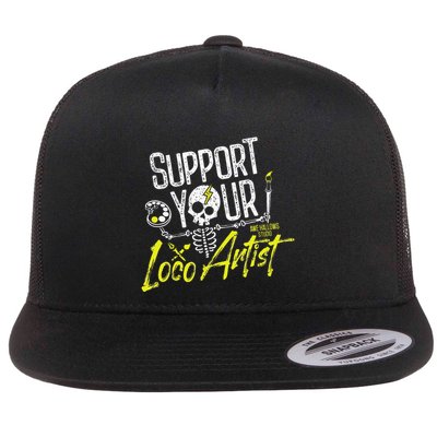 Support Your Loco Artist Flat Bill Trucker Hat