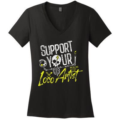 Support Your Loco Artist Women's V-Neck T-Shirt