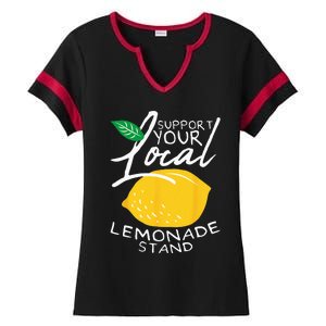 Support Your Local Lemonade Stand Ladies Halftime Notch Neck Tee