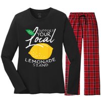 Support Your Local Lemonade Stand Women's Long Sleeve Flannel Pajama Set 