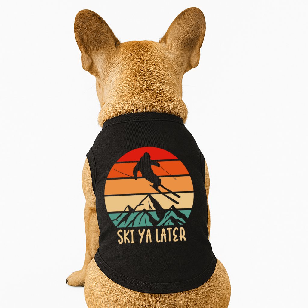 Ski Ya Later Winter Sports Snow Lover Skiing Funny Gift Doggie Tank