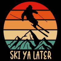 Ski Ya Later Winter Sports Snow Lover Skiing Funny Gift Doggie Tank