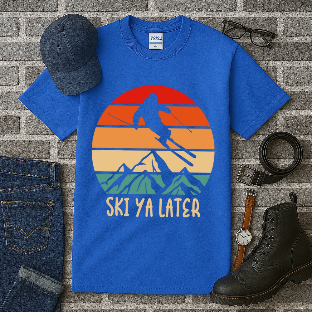 Ski Ya Later Winter Sports Snow Lover Skiing Funny Gift Tall T-Shirt