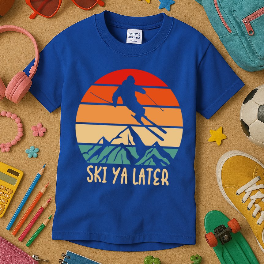 Ski Ya Later Winter Sports Snow Lover Skiing Funny Gift Kids T-Shirt