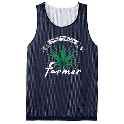 Support Your Local Weed Farmer Funny Cannabis Marijuana Gift Mesh Reversible Basketball Jersey Tank