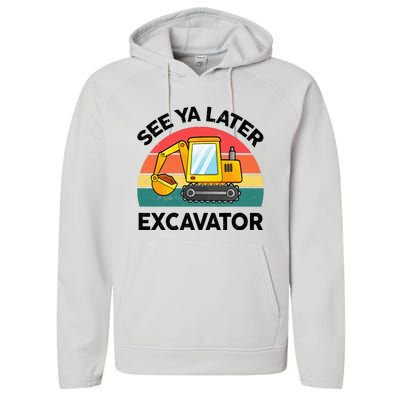 See Ya Later Excavator Kids Funny Performance Fleece Hoodie