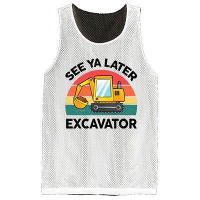 See Ya Later Excavator Kids Funny Mesh Reversible Basketball Jersey Tank