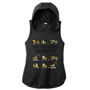 See You Later Excavator Ladies PosiCharge Tri-Blend Wicking Draft Hoodie Tank