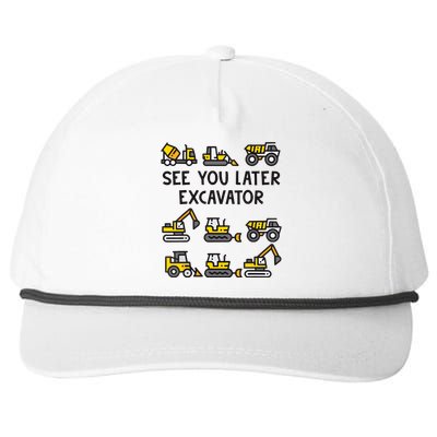 See You Later Excavator Snapback Five-Panel Rope Hat